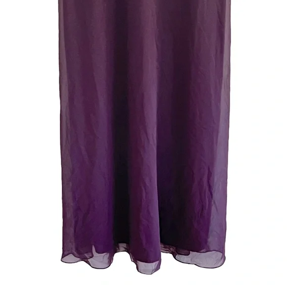 ALEX EVENINGS Sequined lace Floral 3/4 Sleeve long chiffon mock dress SZ 10P - Picture 6 of 9